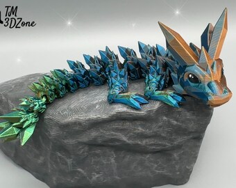 Baby Crystal Dragon, beweglicher 3d gedruckter Baby Kristall Drache mit handbemalten Augen