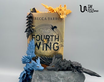 Fourth Wing, Iron Flame Dragons, Tairn, Andarna en Sgaeyl, geïnspireerd door de roman Flame Kissed van Rebecca Yarros