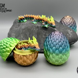 Baby Mond Drache mit Ei, beweglicher 3d gedruckter Baby Lunar Dragon mit handbemalten Augen Variation 9 (15cm)