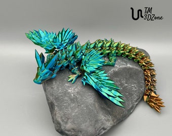 Crystal Wing Dragon, Geflügelter Kristalldrache, 3D gedruckt