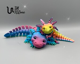 Axolotl Redux, axolotl articulé avec des yeux peints à la main