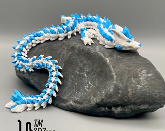 Dragon loup, 44 cm de long, dragon loup mobile, imprimé en 3D