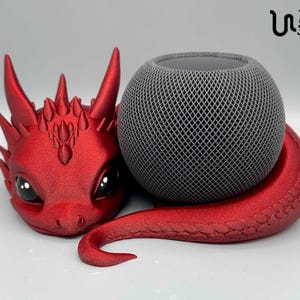 Baby Drachen Ständer mit handbemalten Augen kompatibel mit Apple HomePod mini, Amazon Echo Dot (Gen.5, Gen.3) und Google Nest mini
