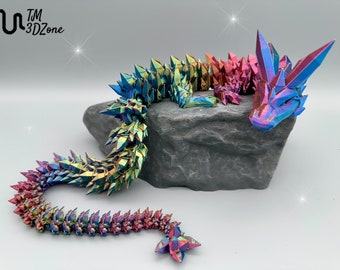 Crystal Dragon, Kristalldrache, Drache 3D gedruckt