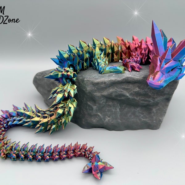 Crystal Dragon, Kristalldrache, Drache 3D gedruckt