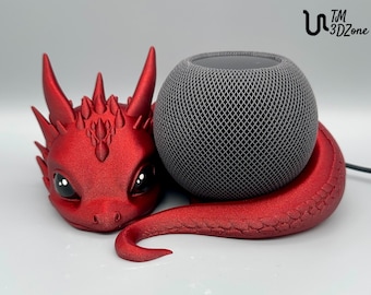 Baby Dragon Stand with Hand-Painted Eyes Compatible with Apple HomePod mini and Amazon Echo Dot (Gen.5)