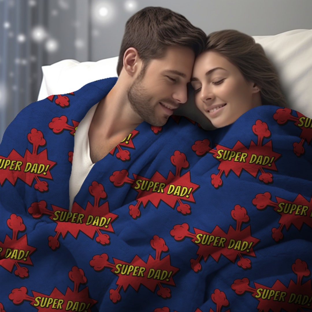 Blanket for Father's Day, Cool Super Dad Blanket, Exclusive Design