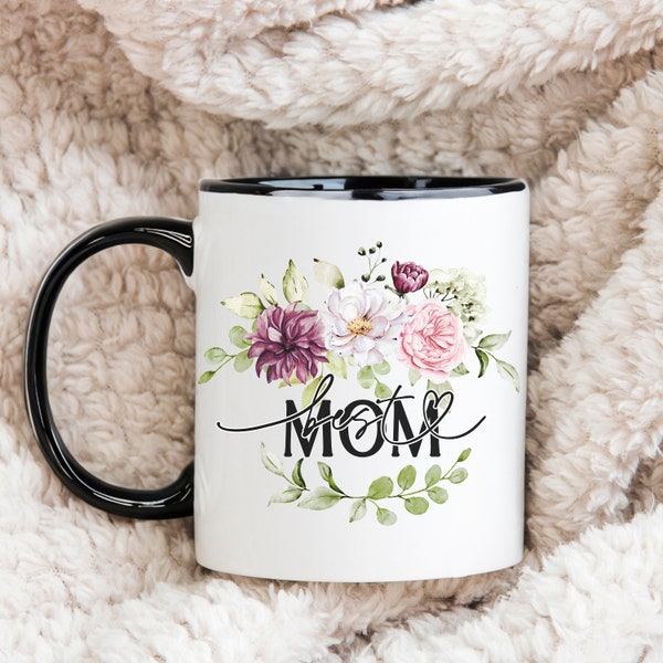 Taza para una Madre, Taza 11oz florida, Mensaje: "Best Mom",Ideal para café o te, Regalo para una madre, Taza Dia de las madres