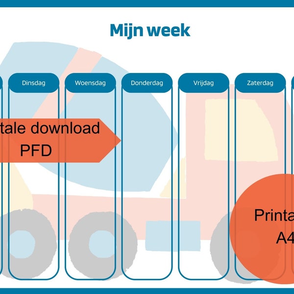 Kalender voor kinderen, Planner voor kids, Digitale download, Schema, Planner voor kinderen, Activiteiten planner, Printbare planner