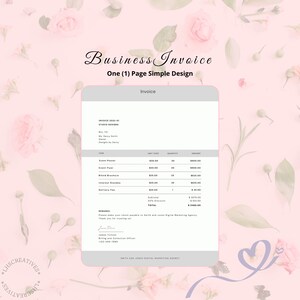 Simple Business Invoice Template: Printable Design for Canva (Digital Download)