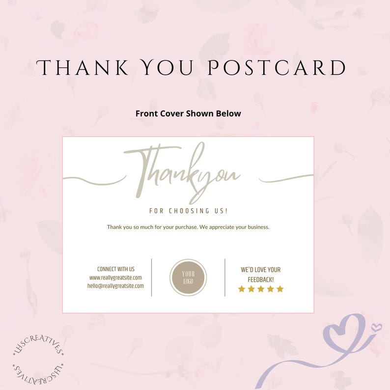 Thanks Section Customizable Business Thank You Postcard Template: 4x6 Canva Design ...