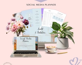 Social Media Planner Template | Organized Content Scheduling | Digital Marketing Gift