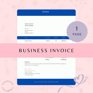 Simple Business Invoice Template: Printable Design for Canva (Digital Download)