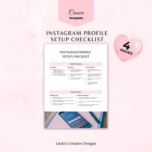Instagram Profile Setup Guide | Complete Checklist & Tips | Professional Look | Letter-sized Template
