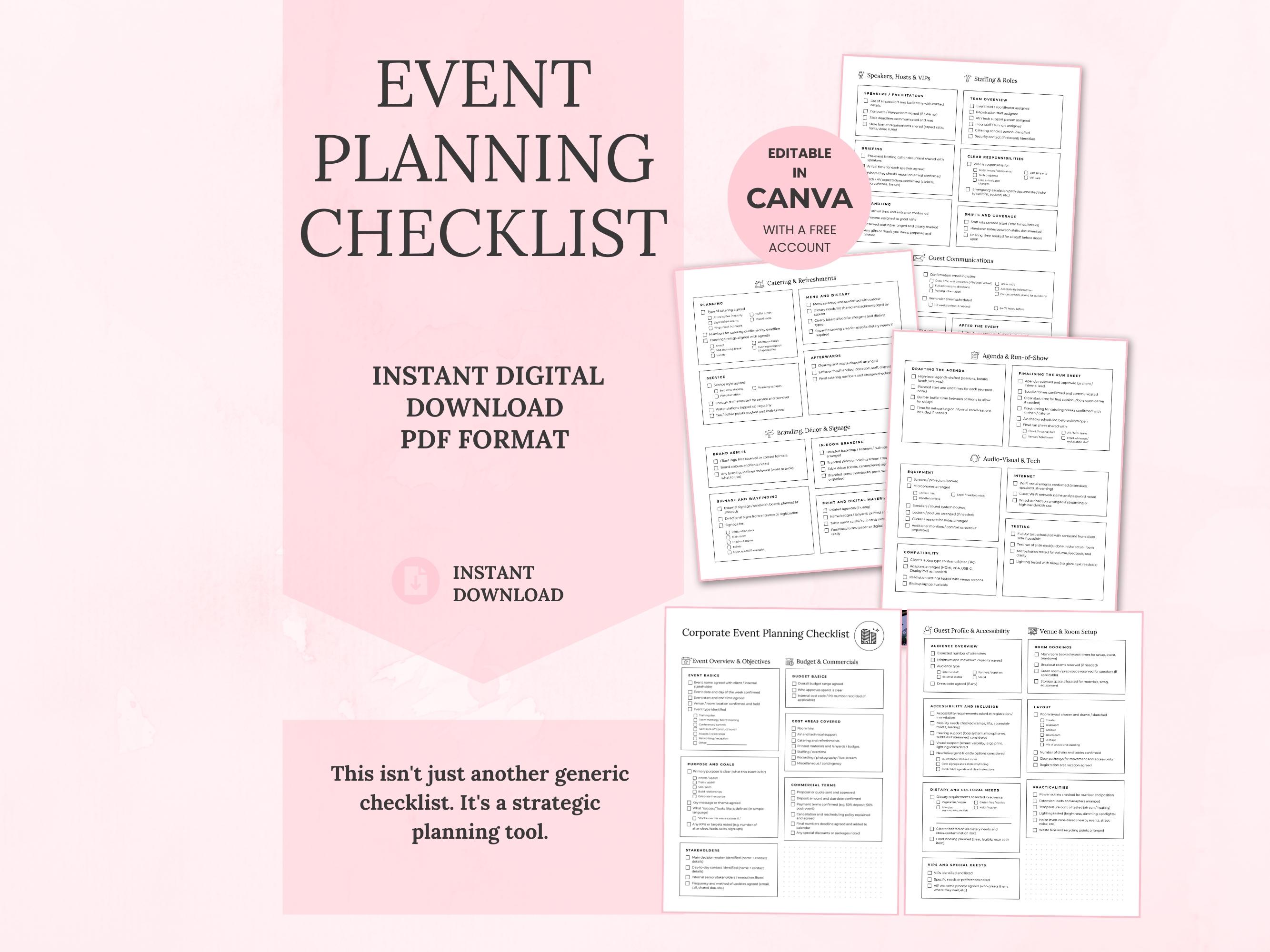 Corporate Event Planning Checklist Template | Business Conference ...