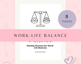 Work-Life Balance Worksheet: Printable Planner (PDF File + Canva Template)