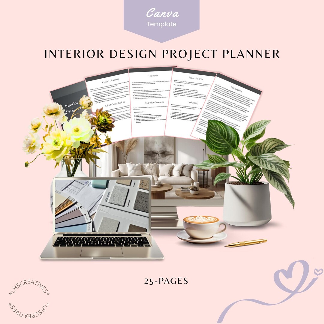 Interior Design Project Planner | Client Management Template | Digital ...