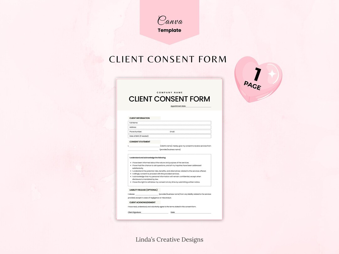 Client Rights Form Template Client Consent Form Template | Editable PDF | Business Document ...