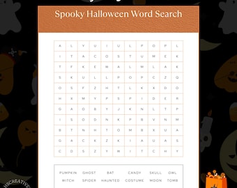 Pagine di attività di Halloween per bambini / Schede di lavoro e puzzle stampabili per bambini