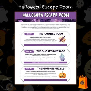 Halloween Escape Room Game: Printable Puzzle Templates (PDF Download, Canva Template)