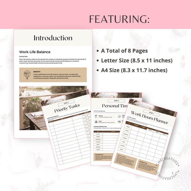 Work-life Balance Worksheet: Printable Planner (PDF File + Canva ...