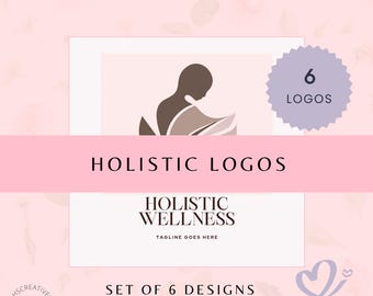 Lot de logos Coach bien-être | 6 logos de santé holistique | Kit de modèles modifiables