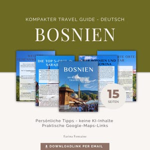 PDF Travel Guide Kompakt Bosnien Herzegowina Reise Balkan Reiseführer Download Urlaub Google Maps Links Digital Smartphone Mobil Sarajevo