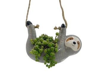 Cute Sloth Planter | Succulent Planter | Sloth Succulent Planter | Home Decor | Sloth Gift | Hanging Planter