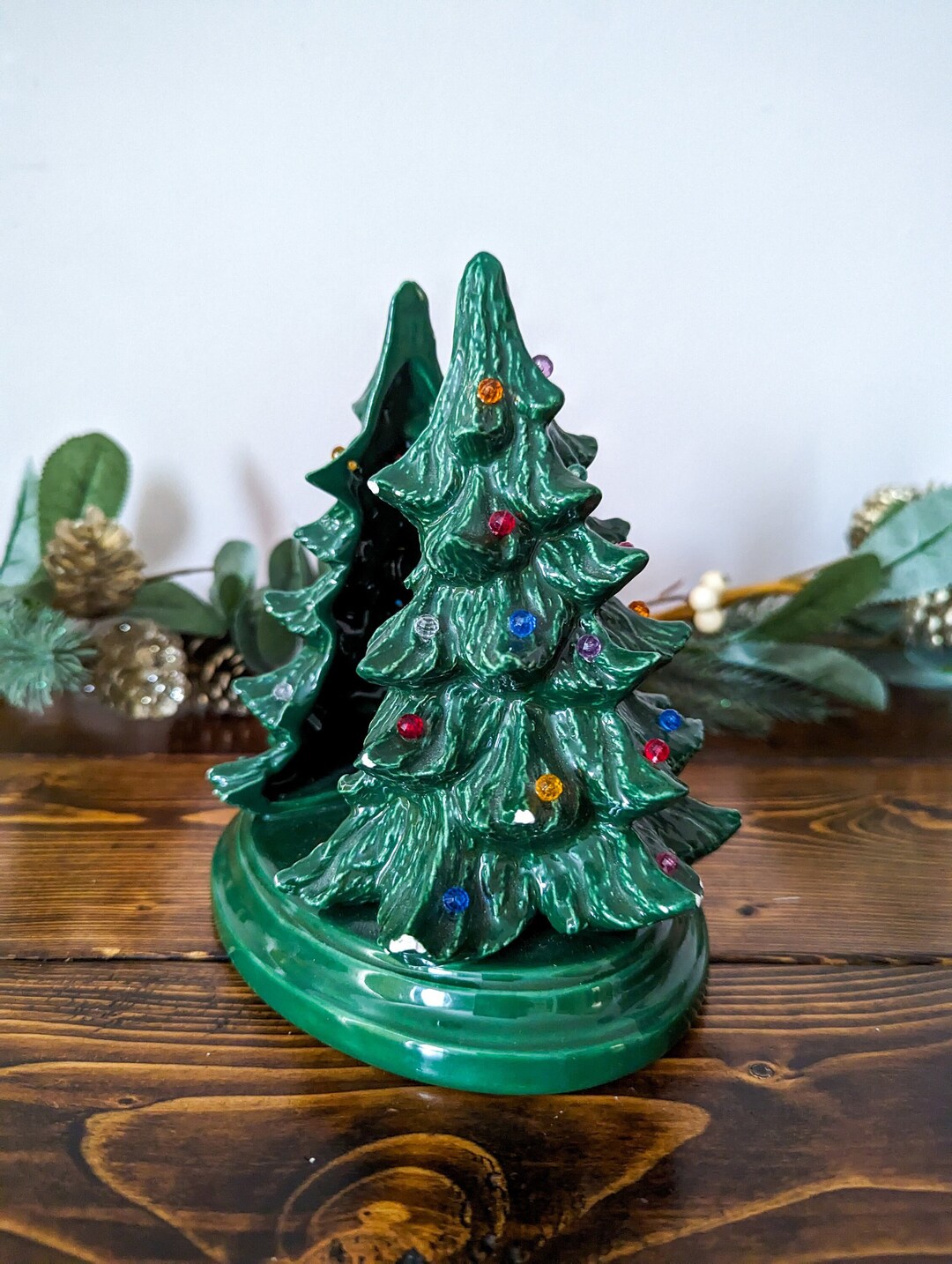 Vintage Ceramic Christmas Tree Napkin Holder / Card Holder / Etsy