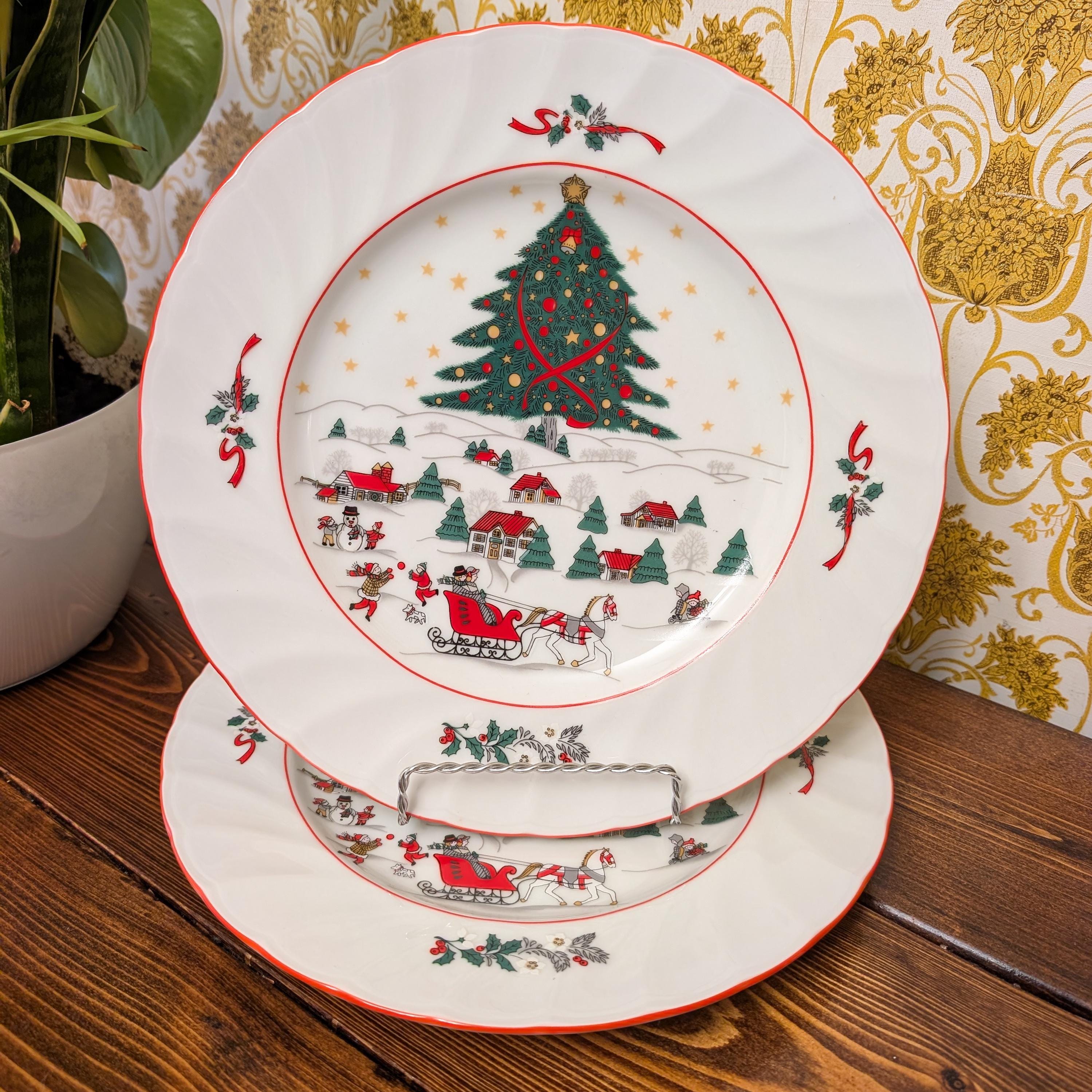 Vintage Christmas Plates - Etsy Canada