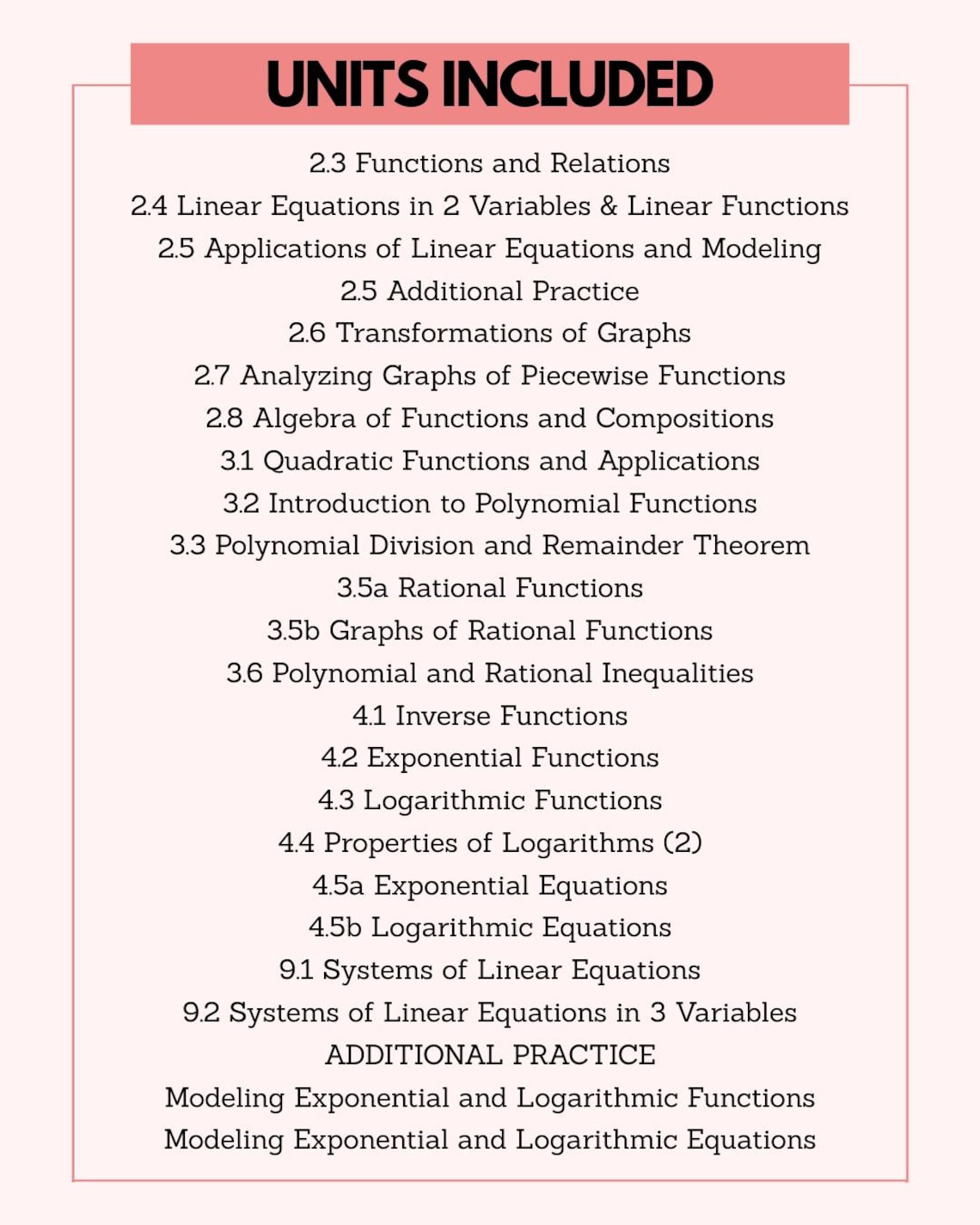 College Algebra Digital Notebook, Course 1148, Goodnotes Handwritten ...