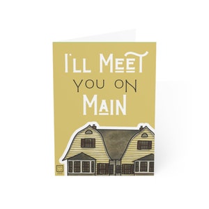 I'll Meet You on Main - Hilton Village, Virginia blanco kaart - digitale afdrukbare handgemaakte illustratie & ontwerp