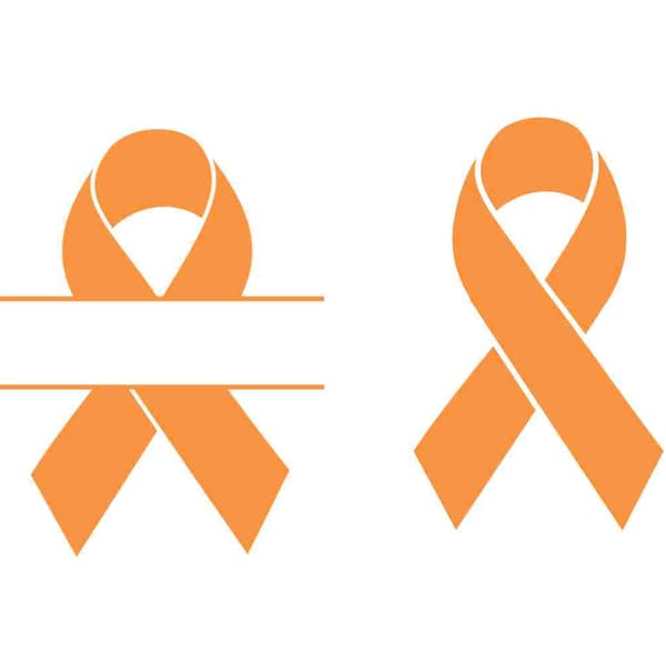 Orange Ribbon Designs SVG PNG Bundle - Cricut - Stickers Crafting Laser Files Awareness Leukemia