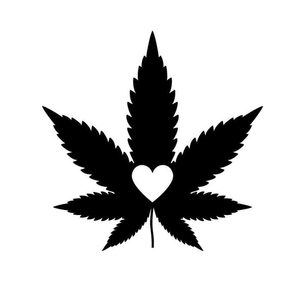 Pot Leaf Marijuana Heart Design PNG Bundle - Multiple Formats - Cricut Stickers T-Shirt Design