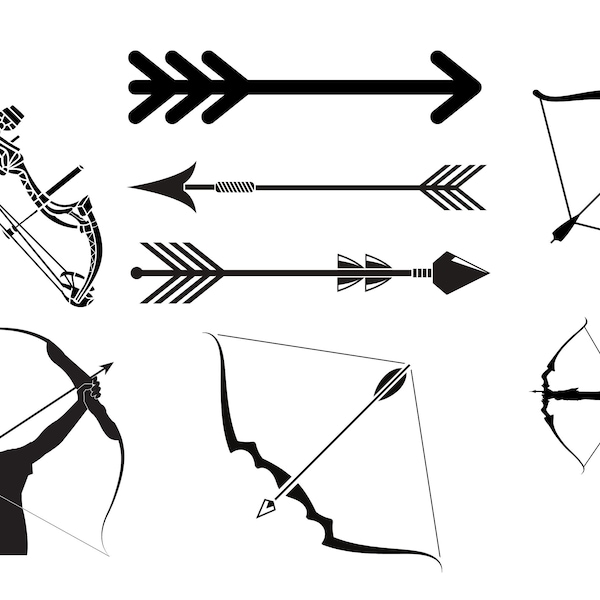 Bowhunting Bow Arrow Hunter Themed SVG Bundle - Designs - Laser Files - Multiple Formats
