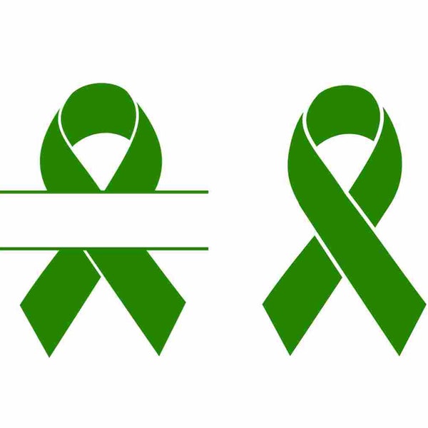 Green Cancer Ribbon Designs SVG PNG Bundle - Cricut - Stickers Crafting Laser Files Awareness Liver