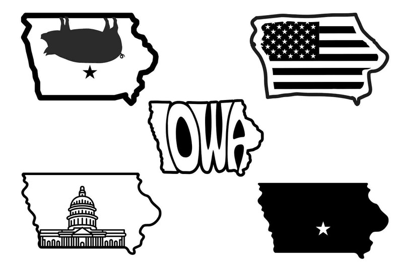 Iowa State Outline Themed SVG Bundle Laser Files Cricut Multiple ...
