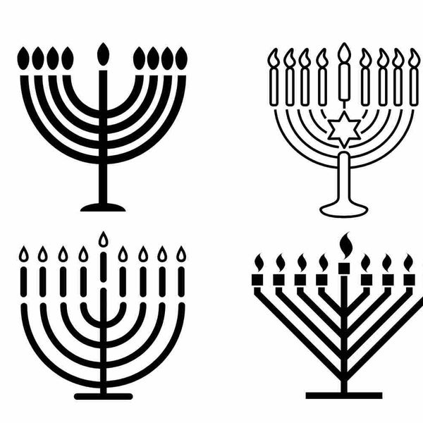 Hanukkah Menorah Designs SVG PNG Bundle - Multiple File Formats - Stickers Cricut T-Shirt Crafting