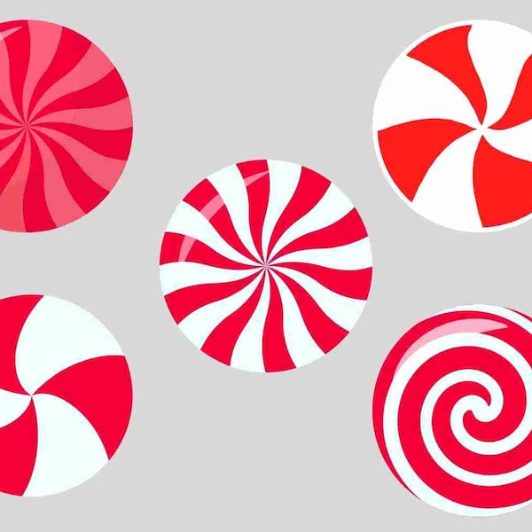 Cinnamon Peppermint Candy Candies Treats SVG PNG Bundle - Cricut - Stickers Crafting Laser Files Holidays