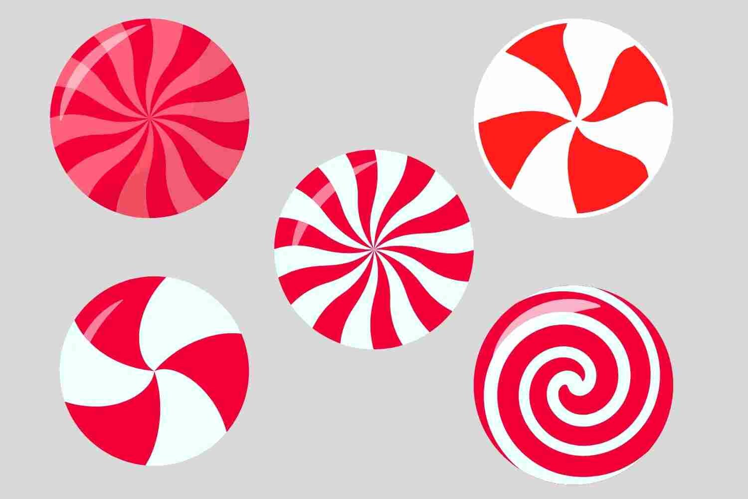 Cinnamon Peppermint Candy Candies Treats SVG PNG Bundle Cricut Stickers Crafting Laser Files
