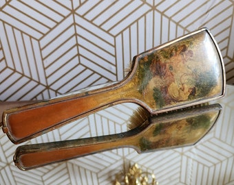 Antique Victorian 8 inch Hand Brush with Portrait of Angels