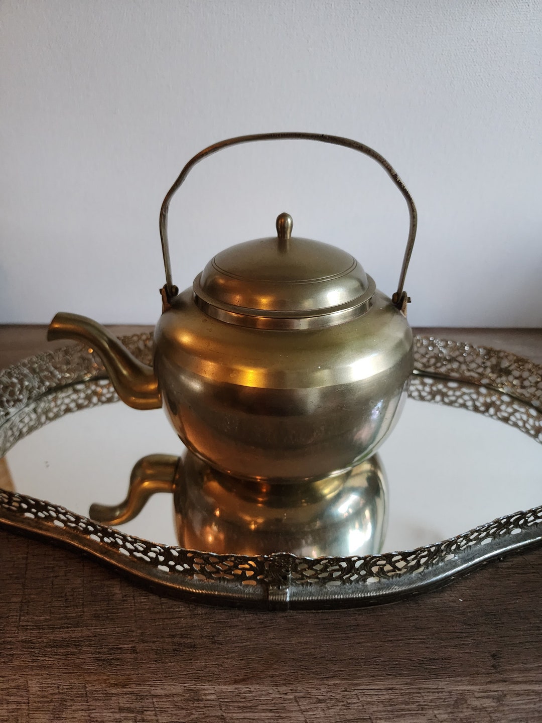 Vintage Brass Teapot, Made in Korea Etsy