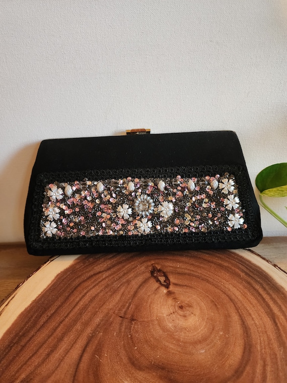 Vintage Caron of Houston Hand Beaded Clutch Bag