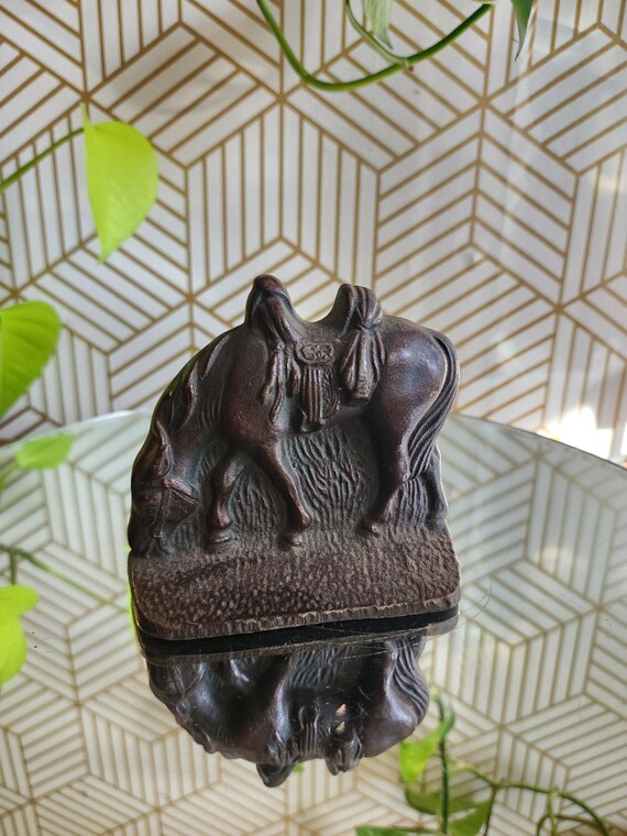 Antique Bradley & Hubbard Cast Iron Grazing Horse Book End Embossed