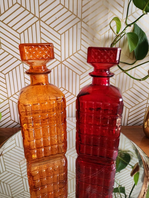 Vintage Square Flashed Liquor Decanter - Choice