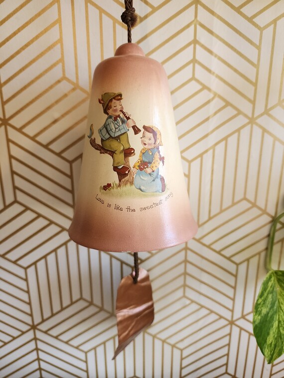 Vintage Legendware Pottery Wind Chime Bell Rock Hand Painted, Sedona AZ