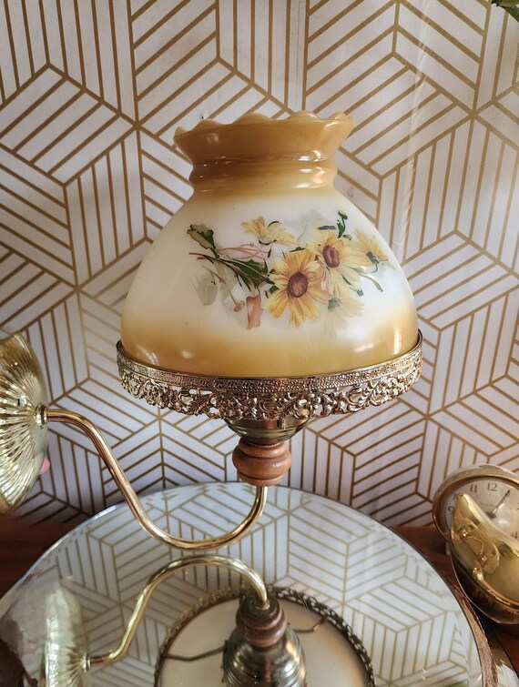 Vintage Hurricane Shade Electrical Wall Light Sconce