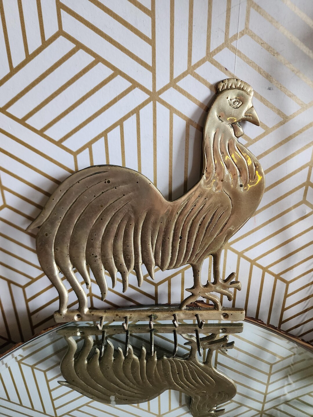 Roaster Key Rack Vintage Brass Rooster Key Rack Holder Wall Mount Home Decor Plaque - Etsy