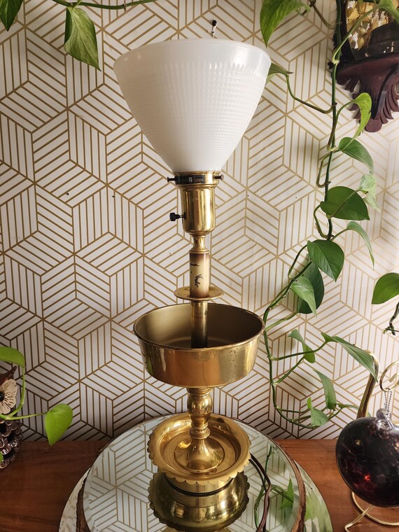 Vintage Torchiere Rembrandt Masterpiece Solid Brass Lamp