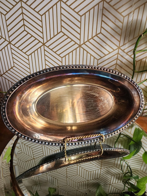 Vintage Oval Silver Plated W.M. Roger's Serving Tray